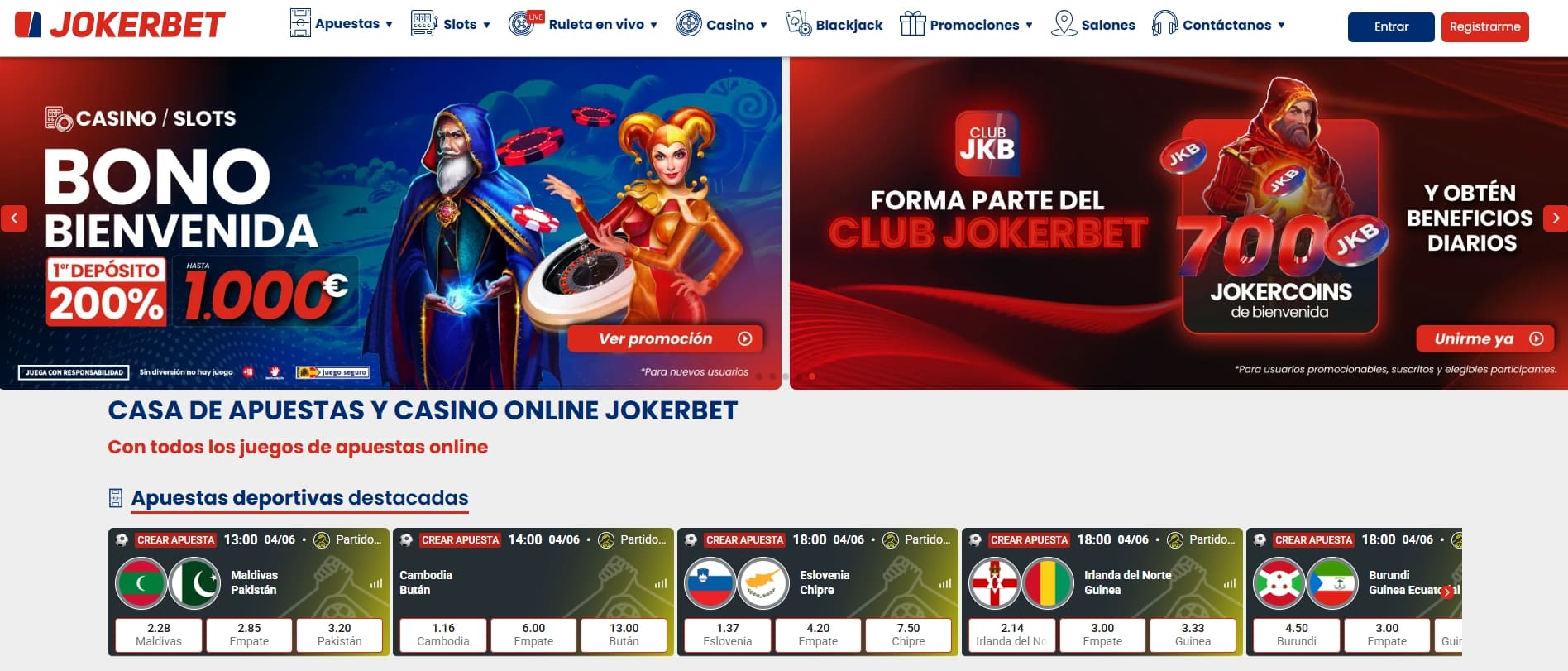 JOKERBET bono bienvenida apuestas 200% hasta 100€ España
