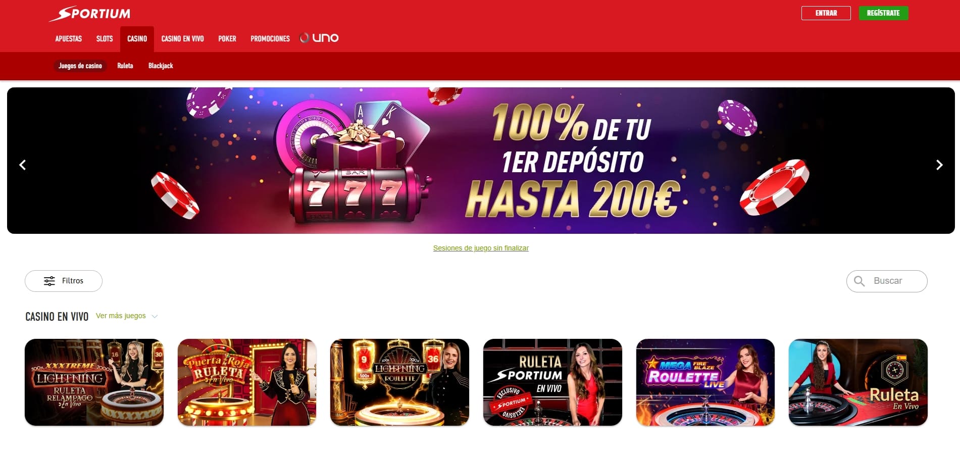 bono de bienvenida 200€ sportium casino