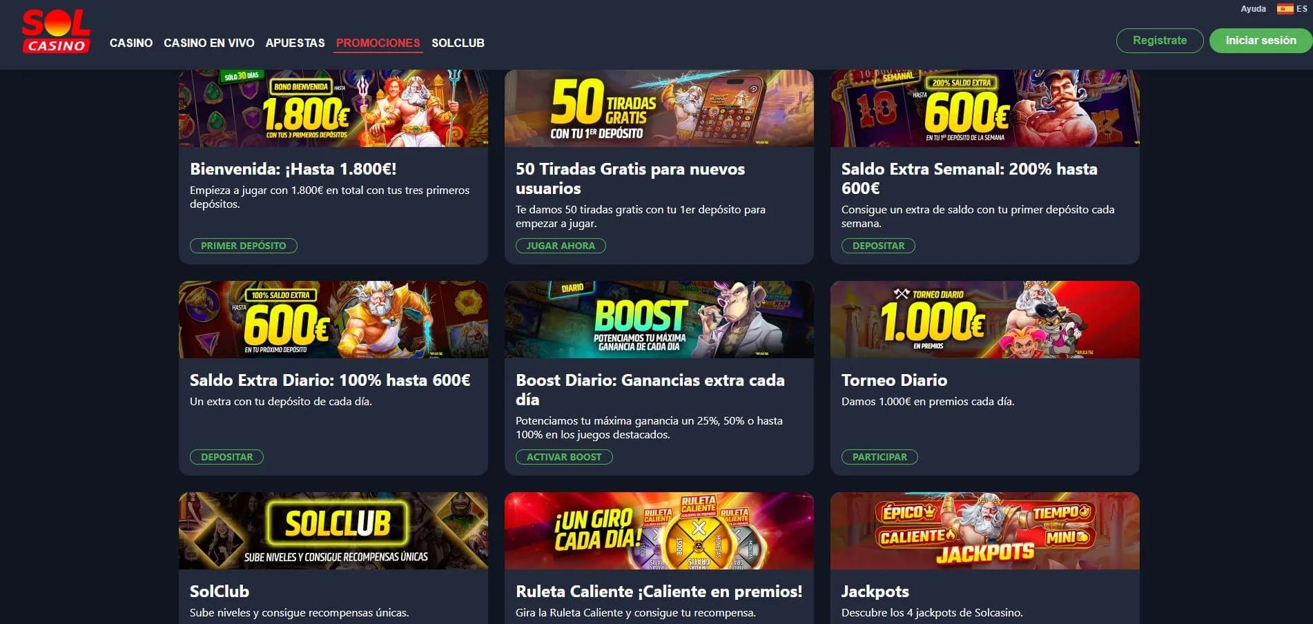 apuestas deportivas en Solcasino con mercados en vivo y prematch