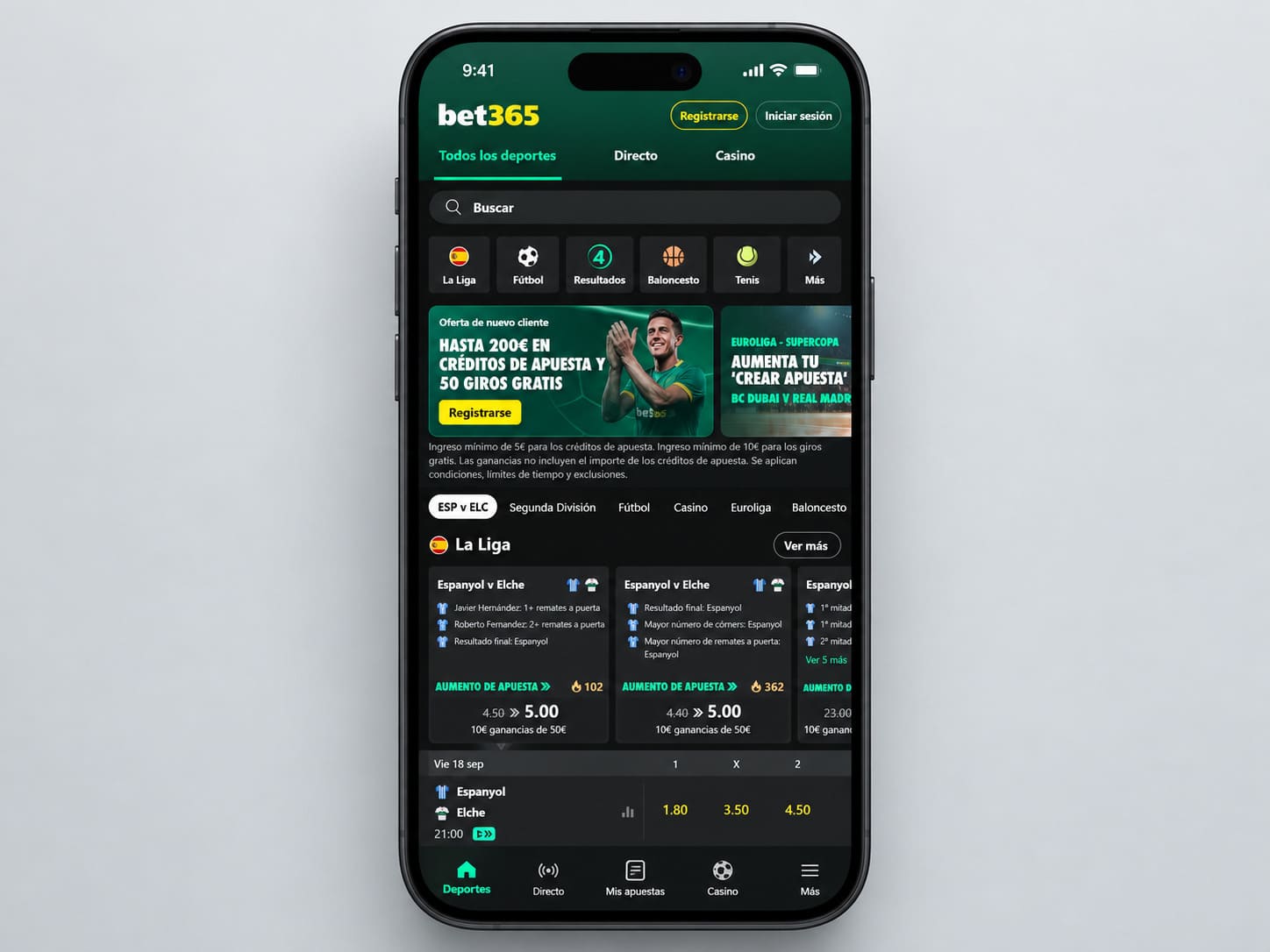 Casa de apuestas bet365 con apuestas en directo y streaming