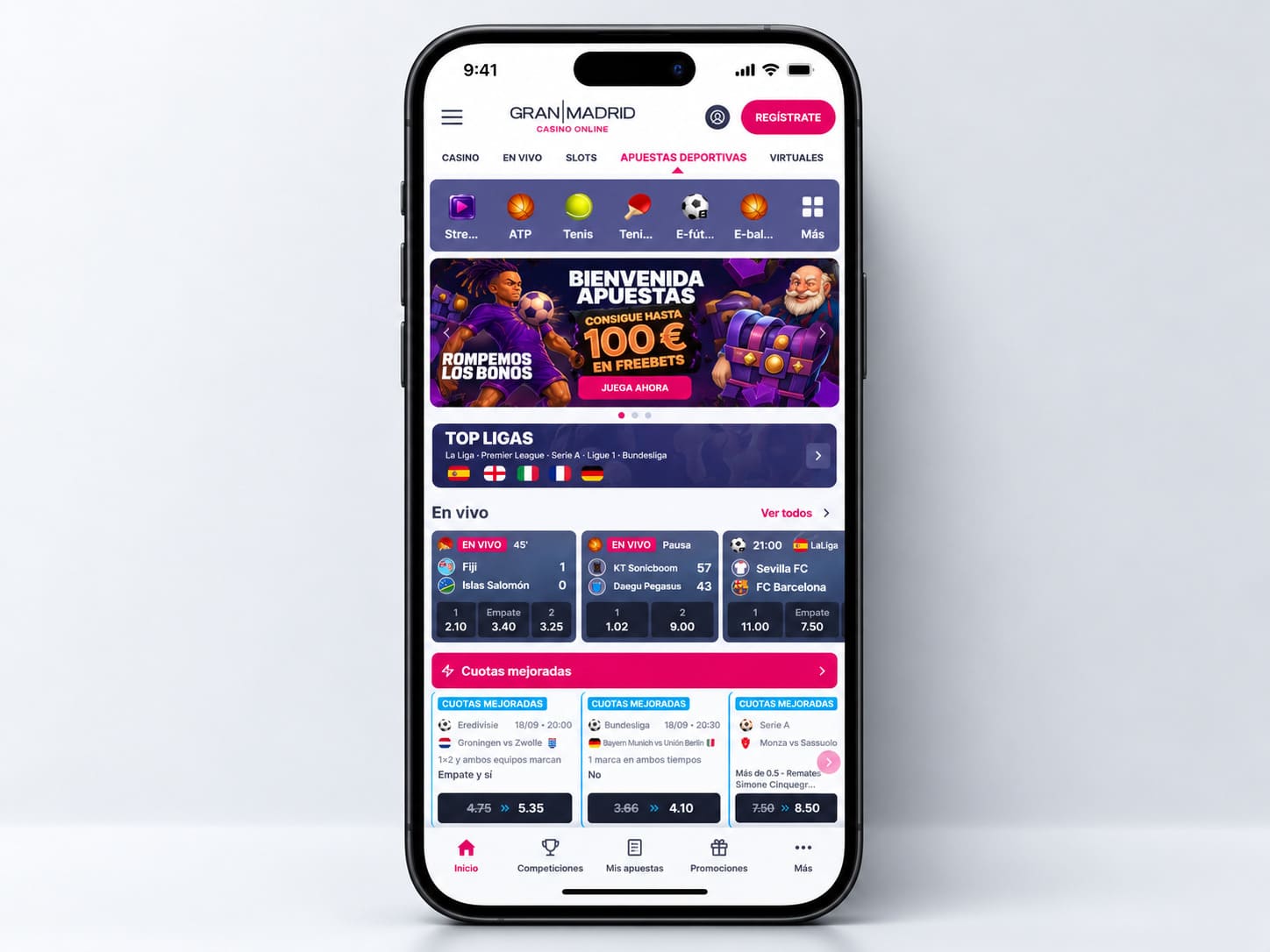 Casa de apuestas Casino Gran Madrid con un bono hasta 100€