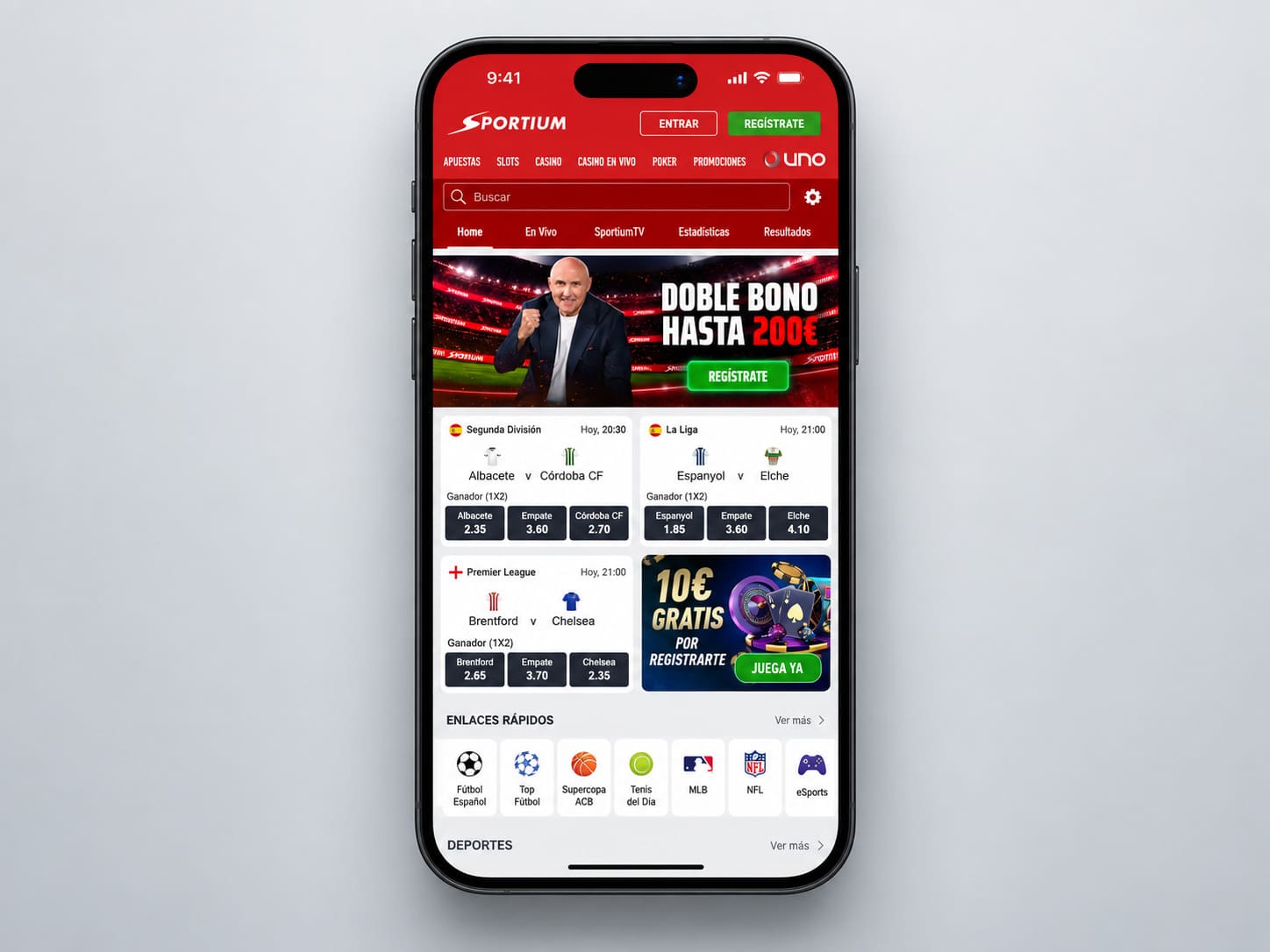 Casa de apuestas Sportium con red de locales físicos