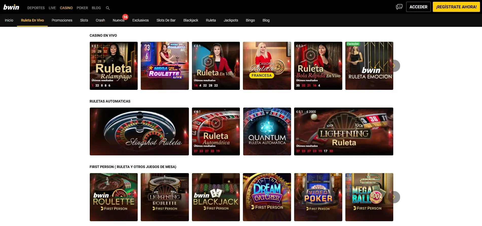 Promociones activas y torneos de casino en Bwin con premios diarios