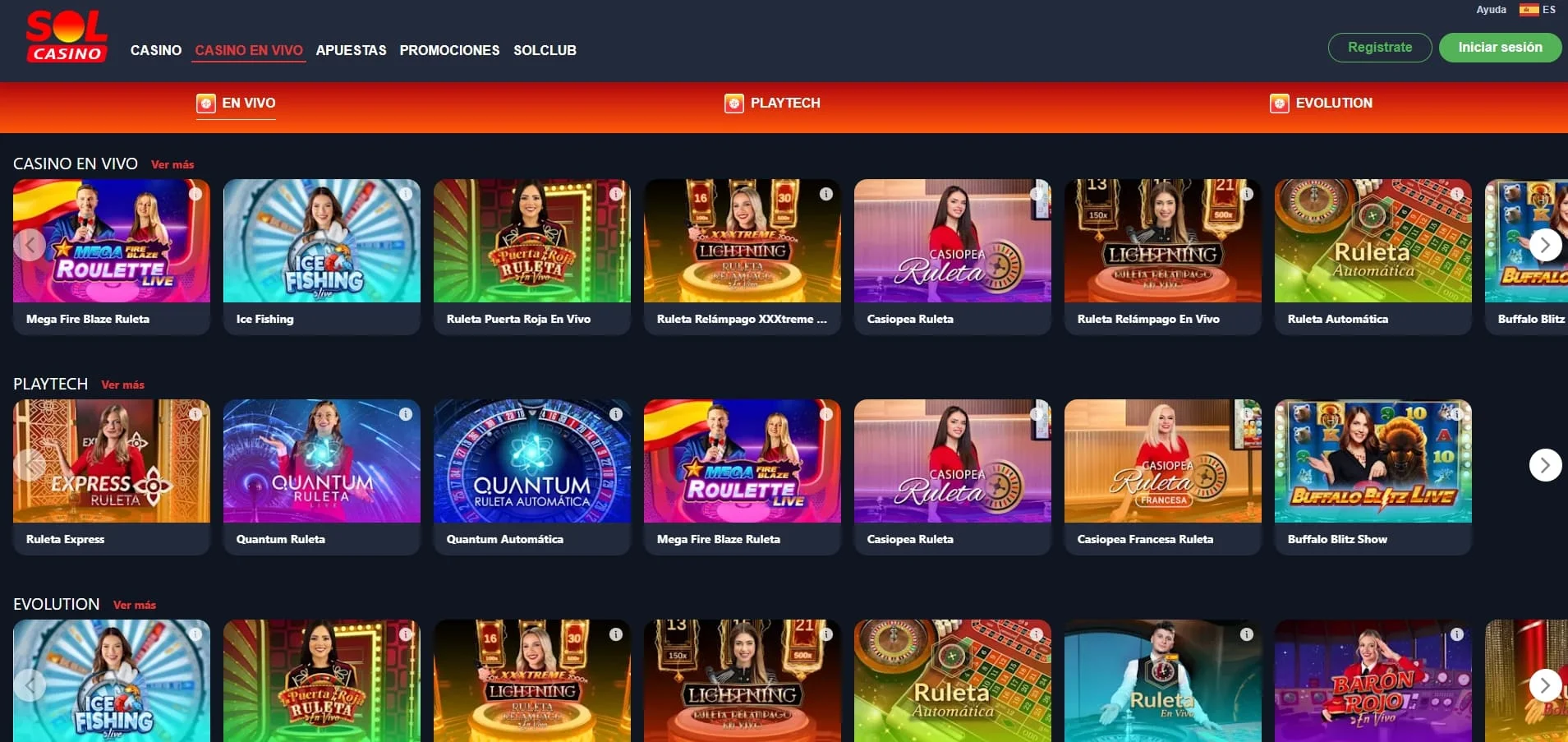 casino online Solcasino con slots ruleta blackjack y casino en vivo