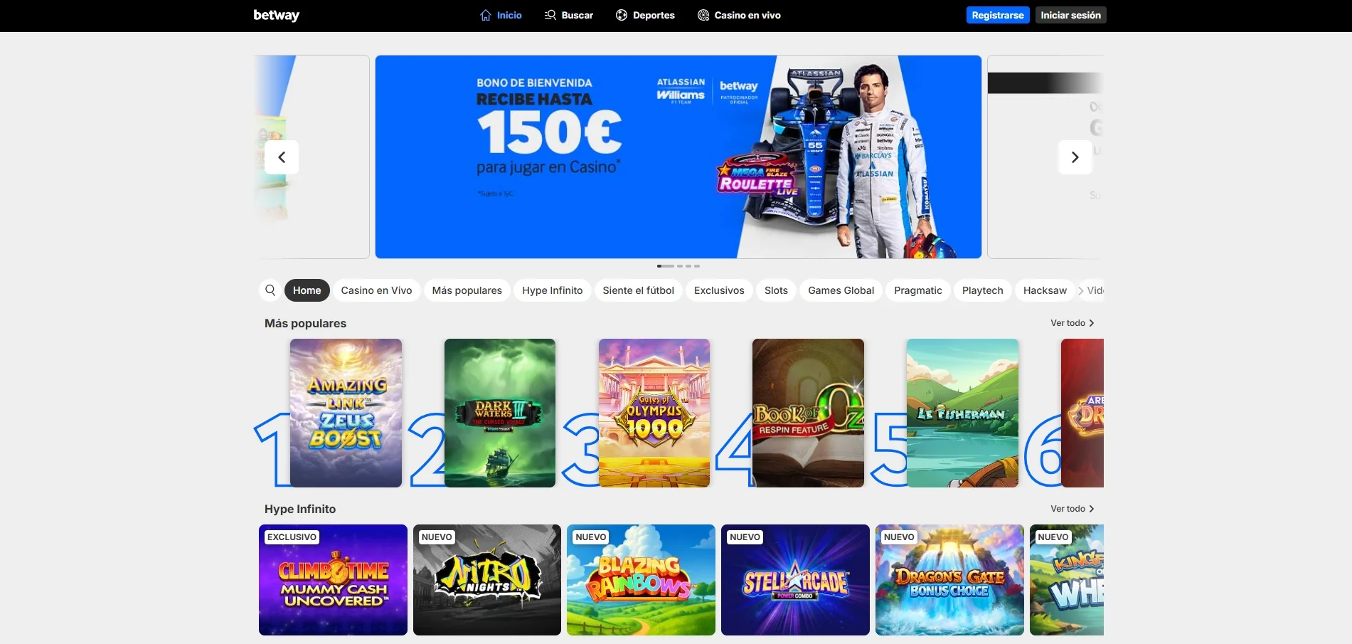 el mejor casino online de españa en betway