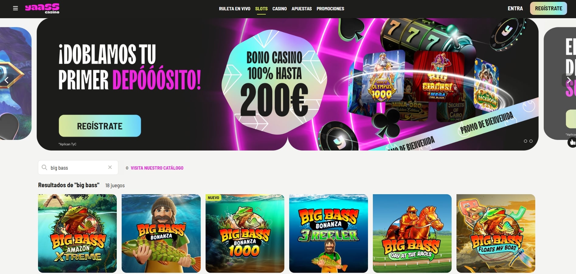 Juegos de casino en Yaass Casino