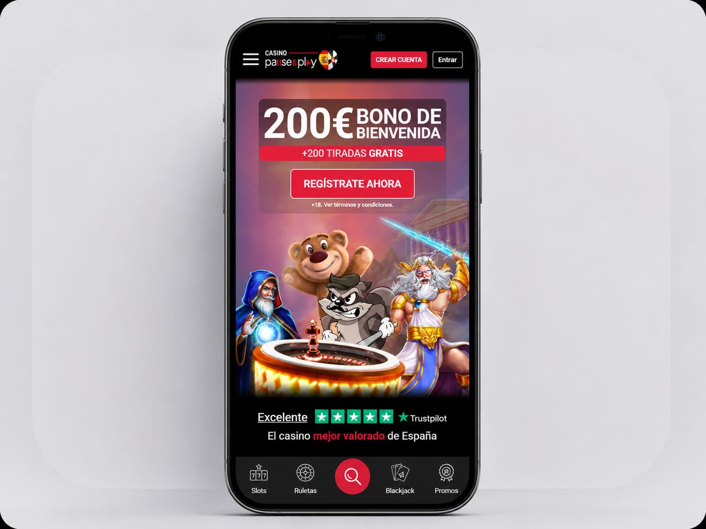 Bono de 10 € por descargar la app de Casino Pause and Play