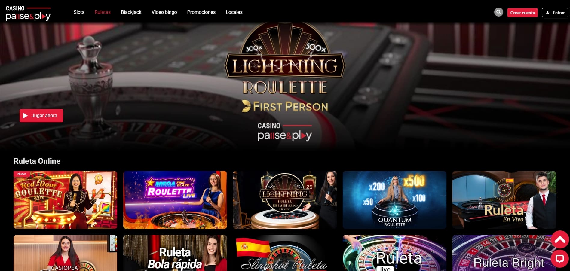 ruletas en vivo en casino pause and play
