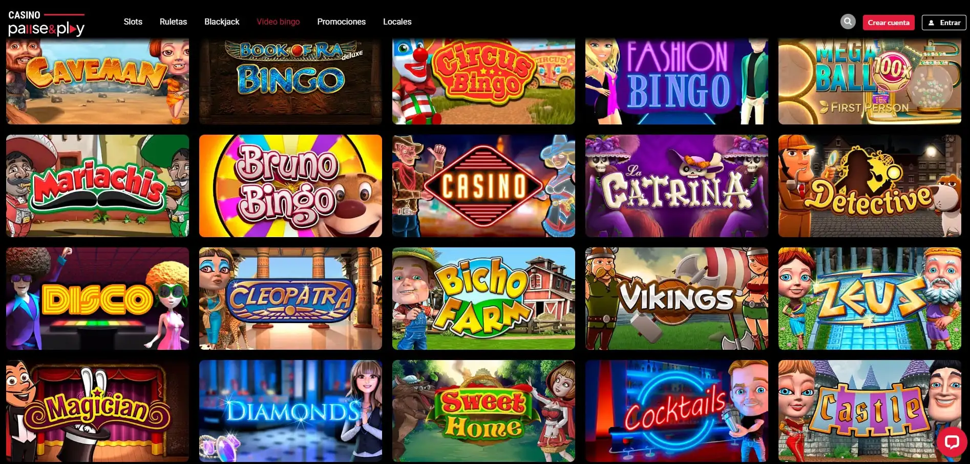 juegos de videobingo en casino pause and play