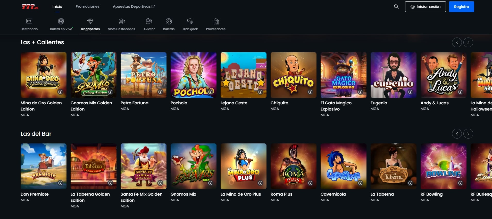 Las mejores slots en Casino777