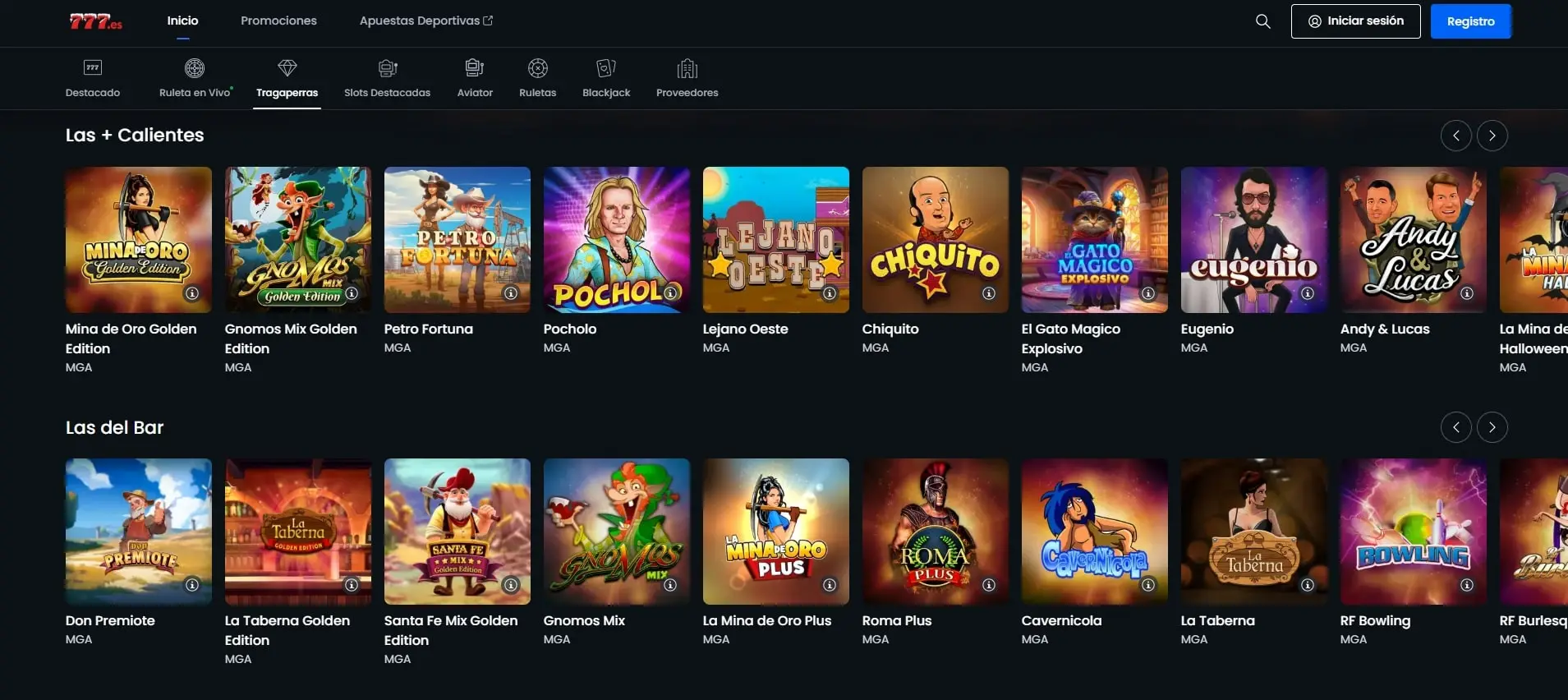 Las mejores slots en Casino777
