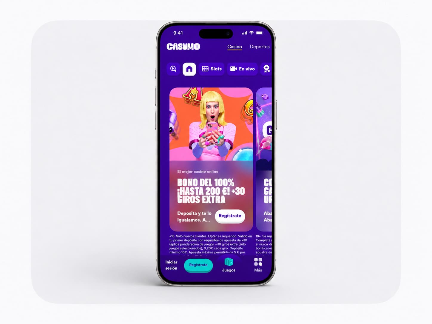 App de casino Casumo para móvil