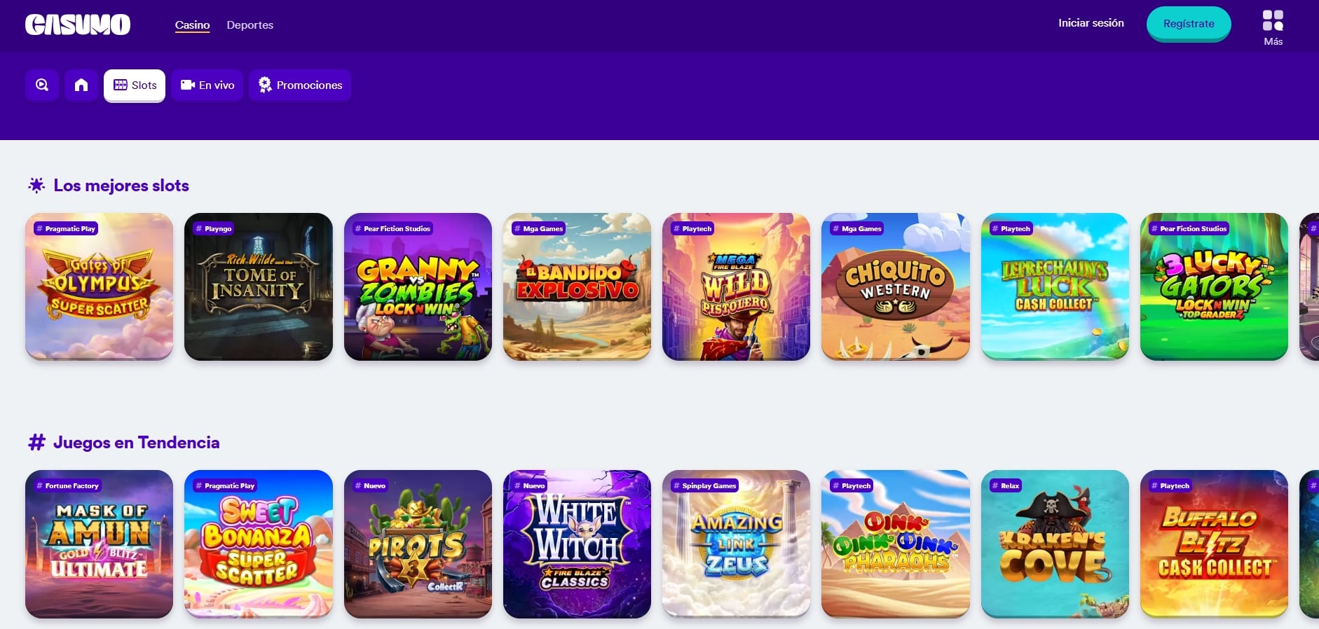 Tragaperras populares de Casumo como Book of Dead y Sweet Bonanza