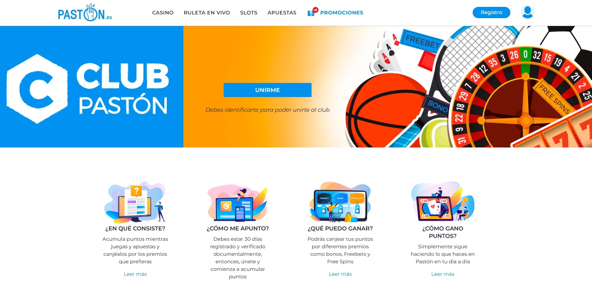 Club Paston premium apuestas