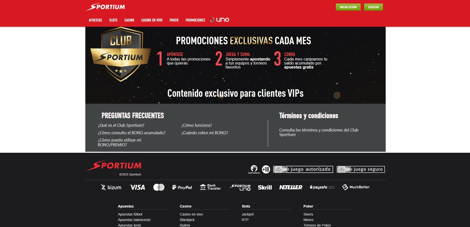Sportium Club VIP apuestas deportivas