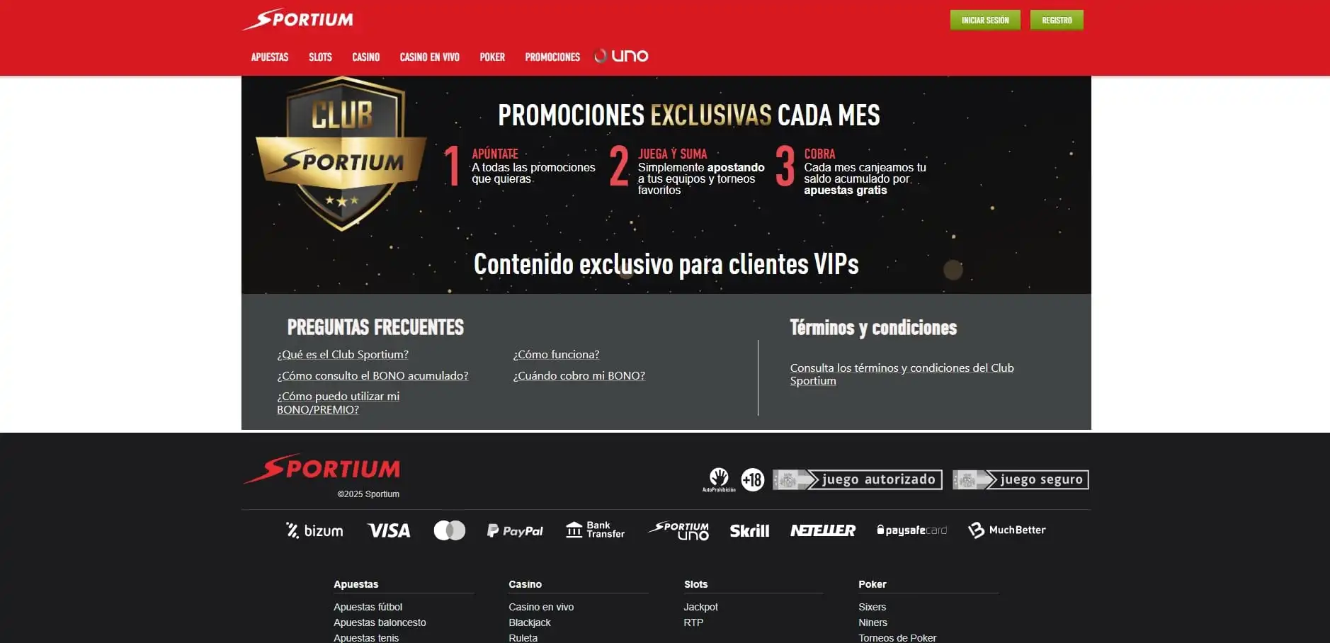 Sportium Club VIP apuestas deportivas