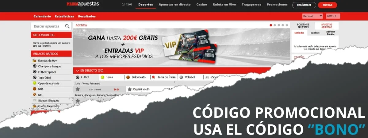 código promocional apuestas marca apuestas