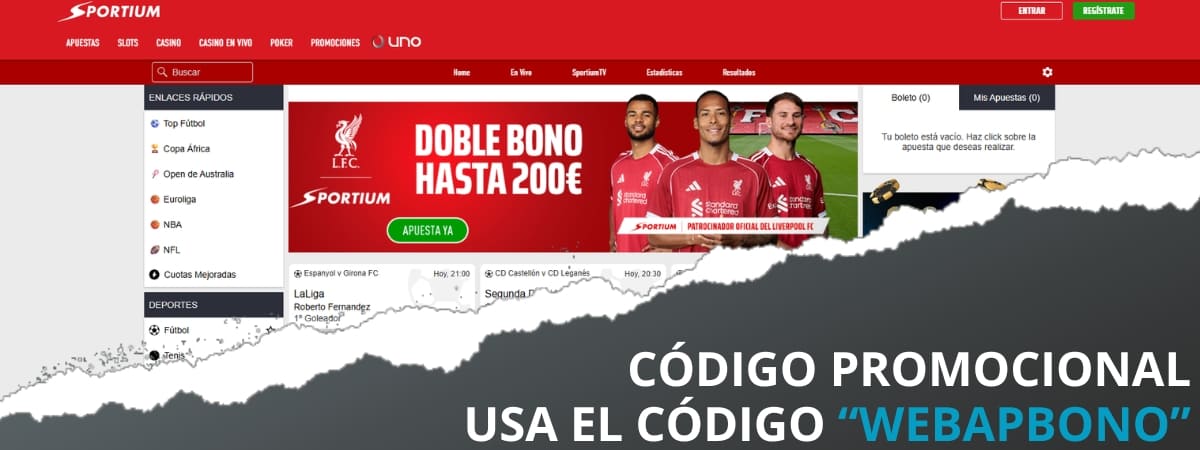 Código promocional Sportium