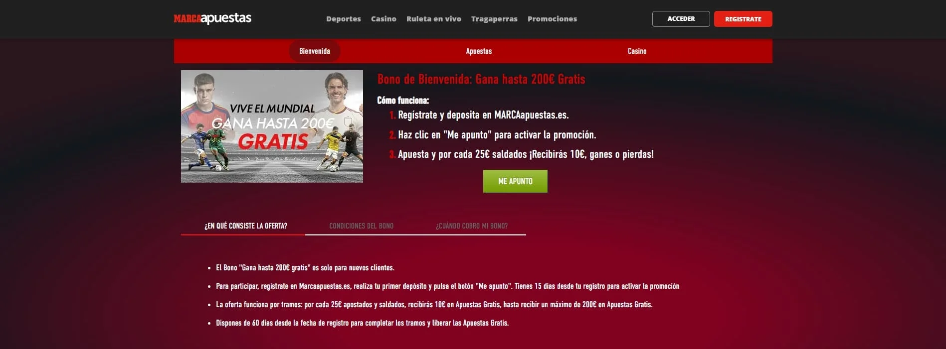 código promocional marca apuestas 200 euros en freebets