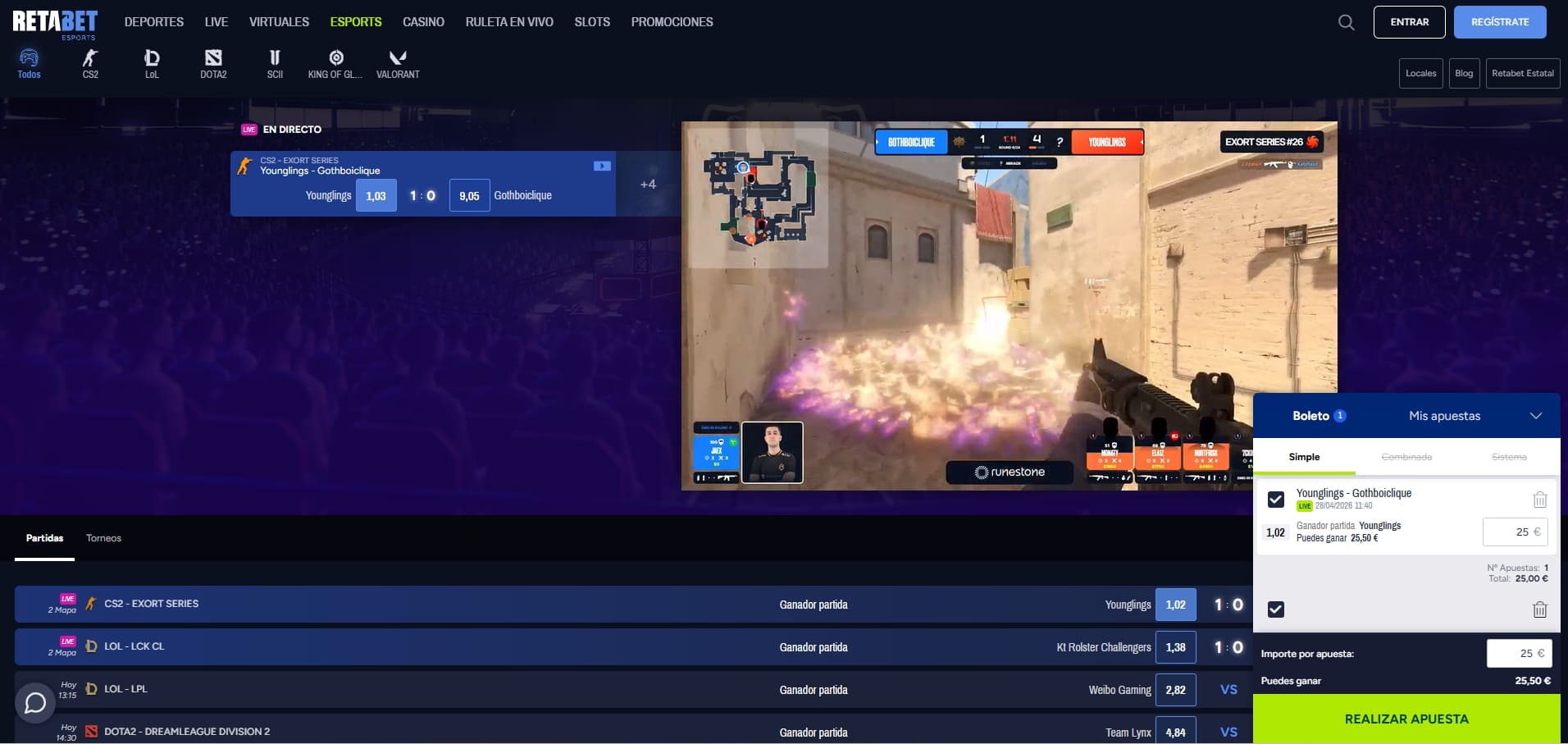 apuestas eSports en España con LoL CS2 y Valorant