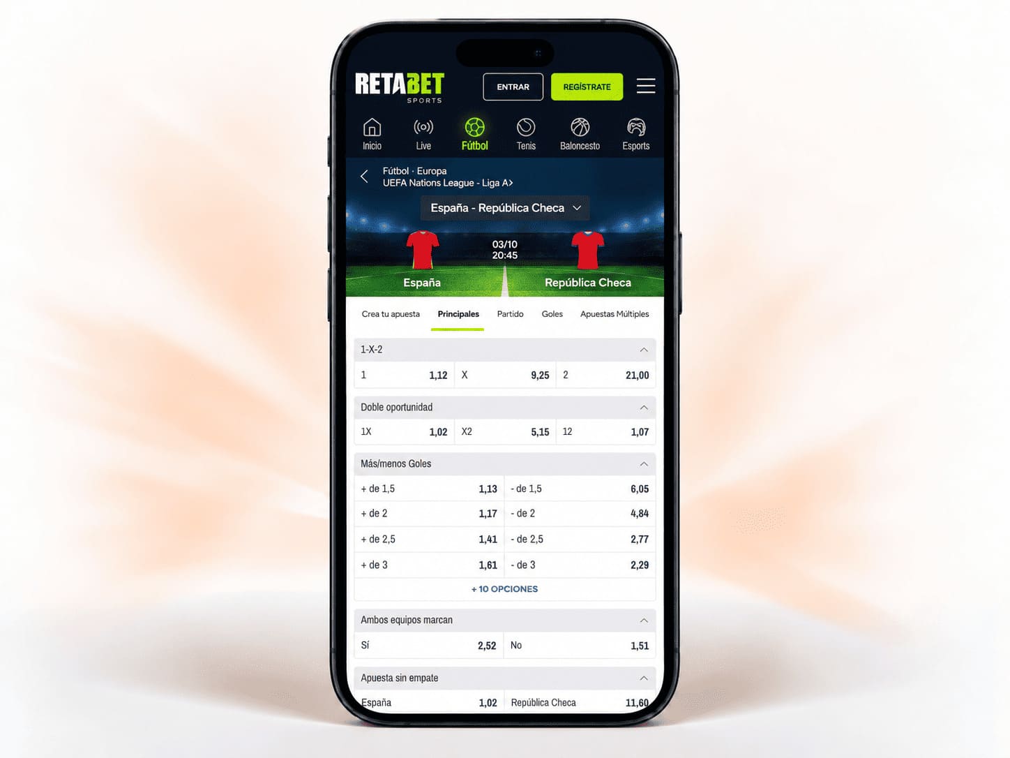 Retabet tenis en vivo con estadísticas y mercados de apuesta