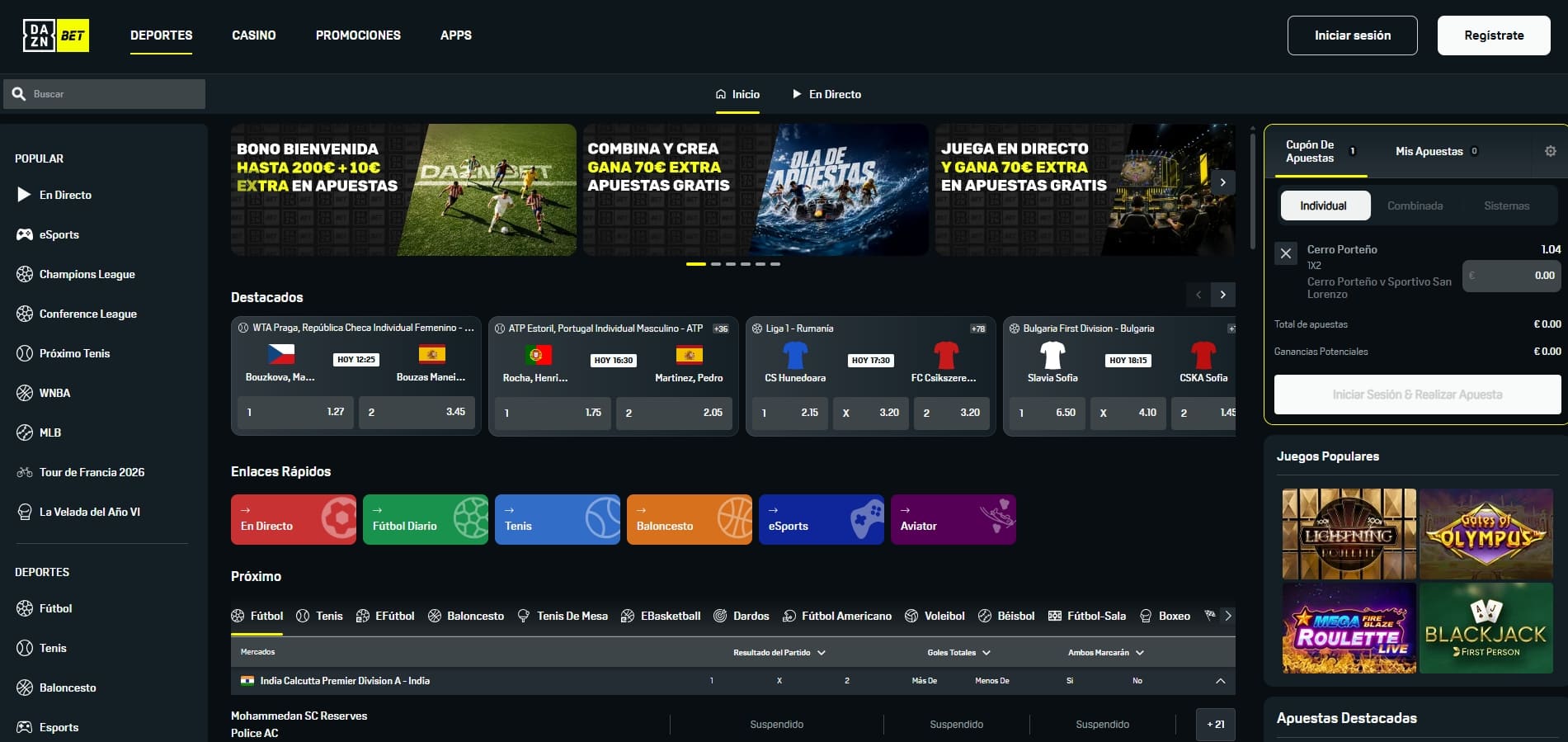 Apuesta gratis de DAZN Bet: recibe hasta 200€ ganes o pierdas tu primera apuesta
