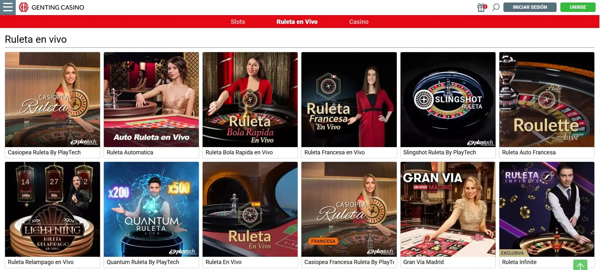 Casino en Vivo en Genting Casino