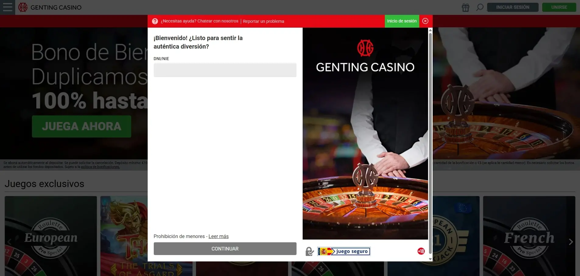 Registro en Genting Casino