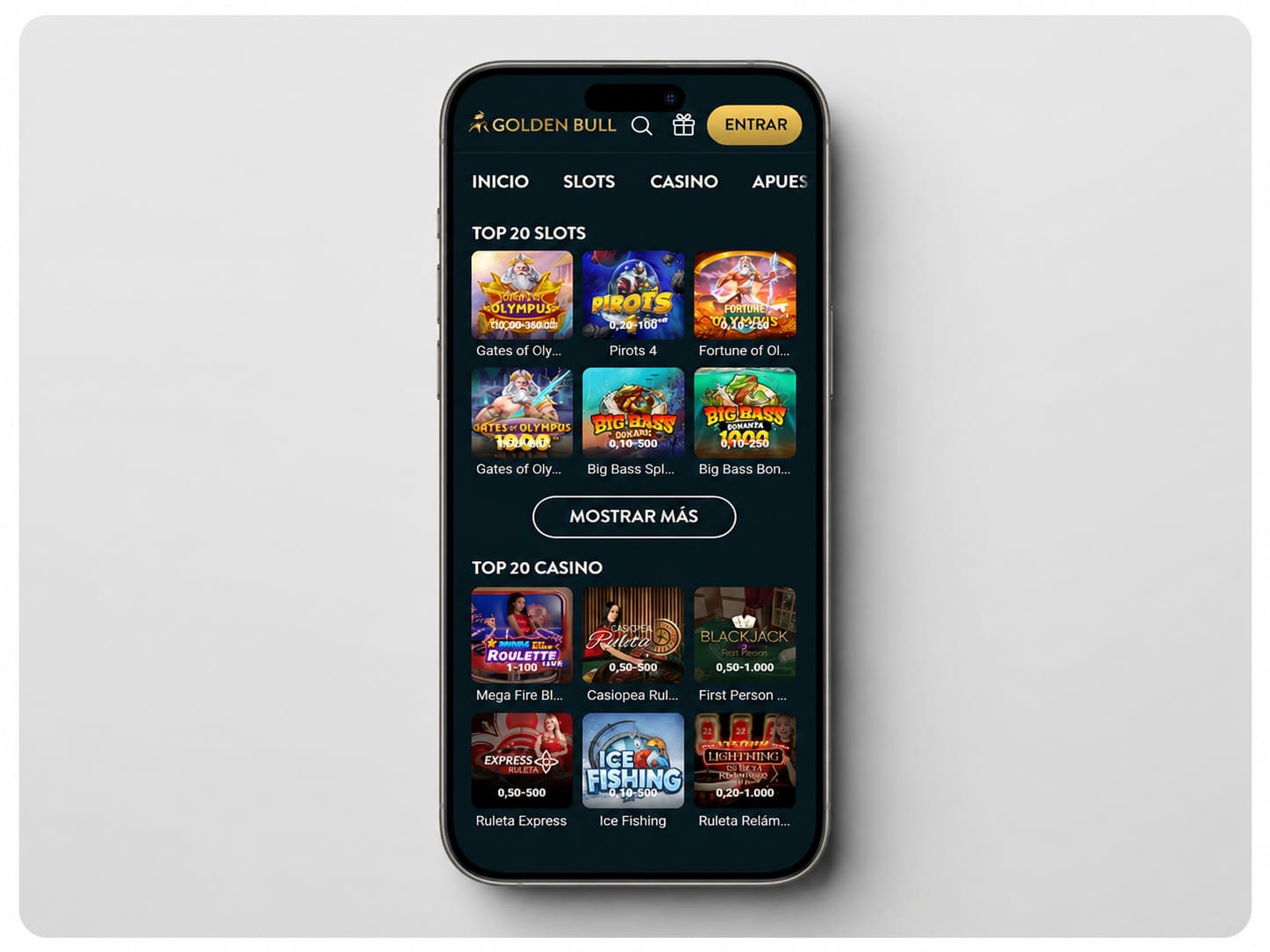 Golden Bull casino app para iPhone