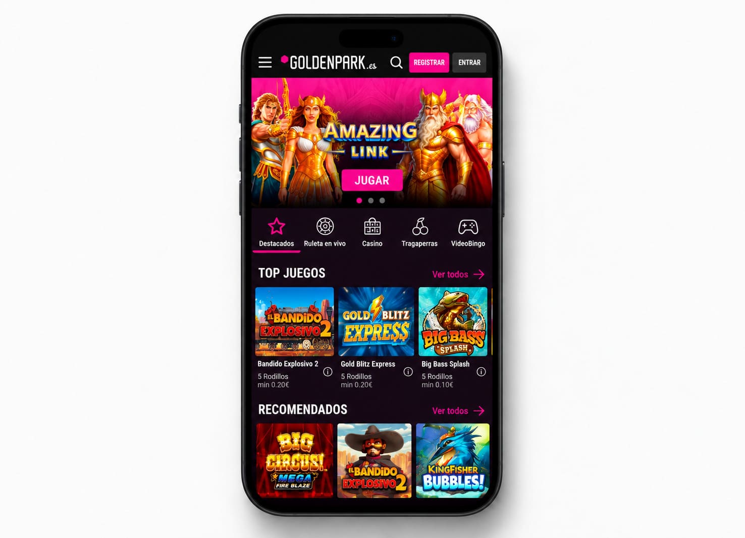 GoldenPark casino online con juegos y slots destacados