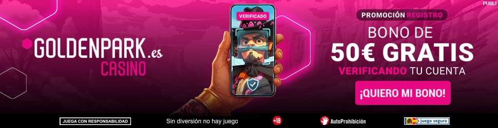 Nuevo bono sin depósito de Goldenpark 50€ gratis