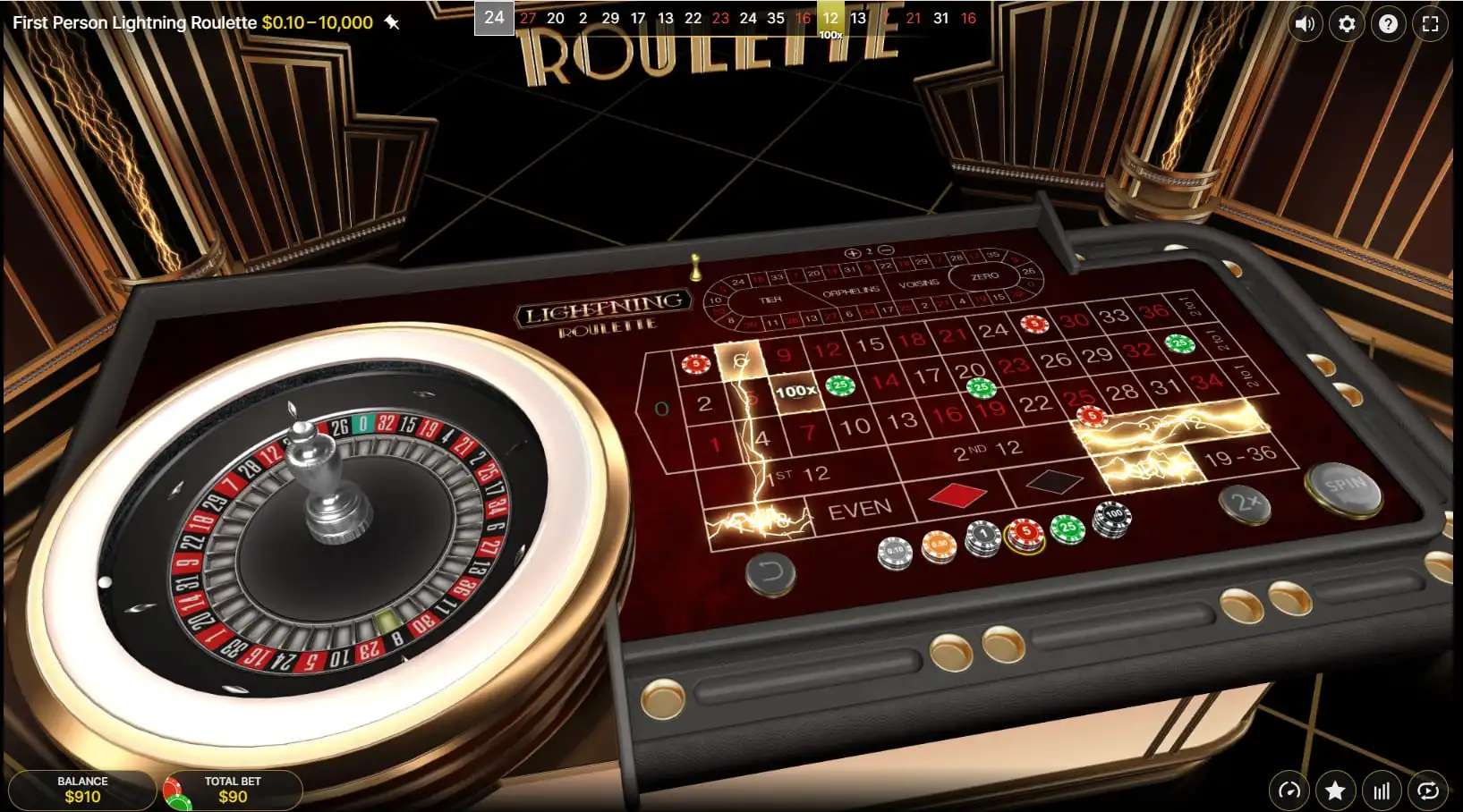 juega gratis a First Person Lightning Roulette