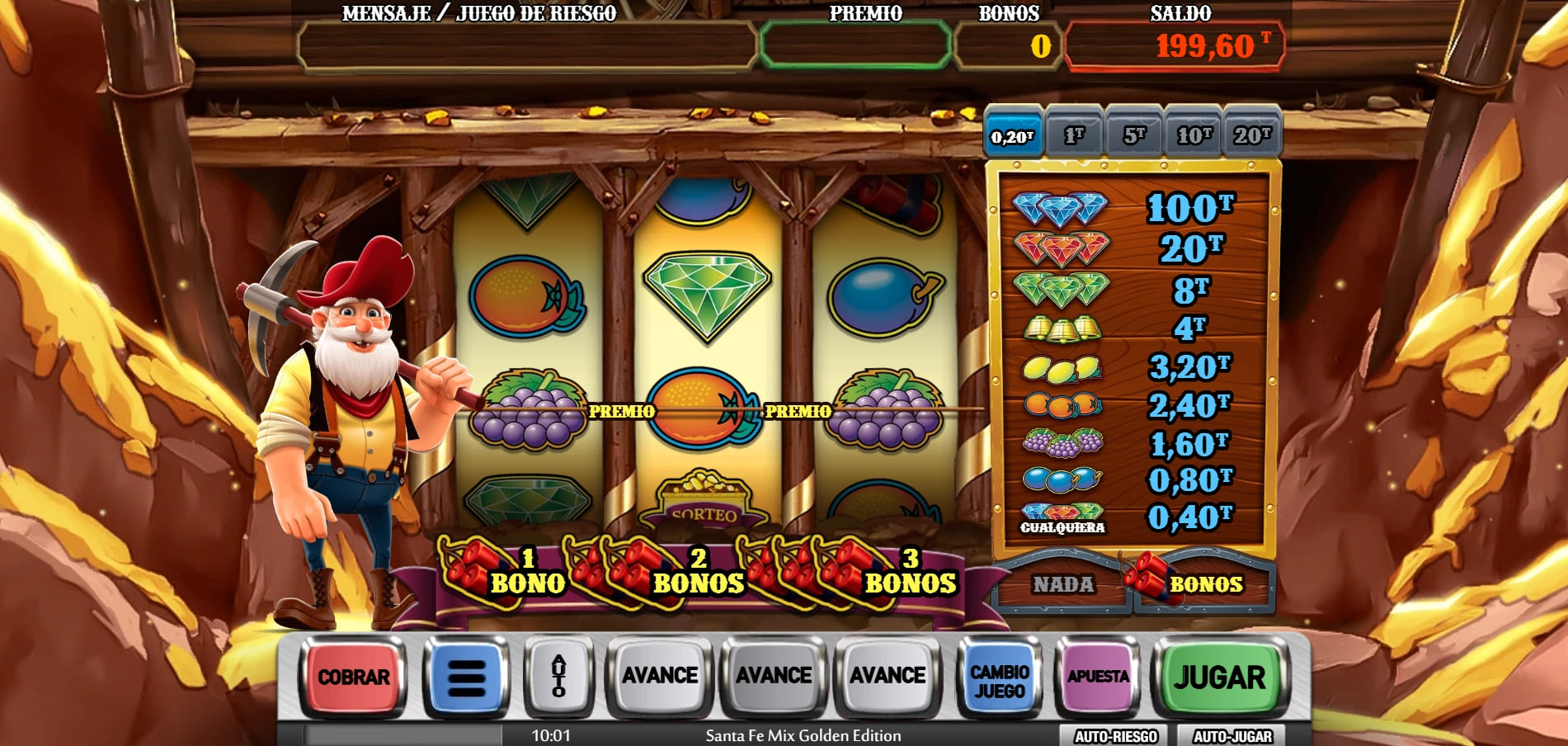 juega a la demo de Santa Fe Mix Golden Edition en webapuestas