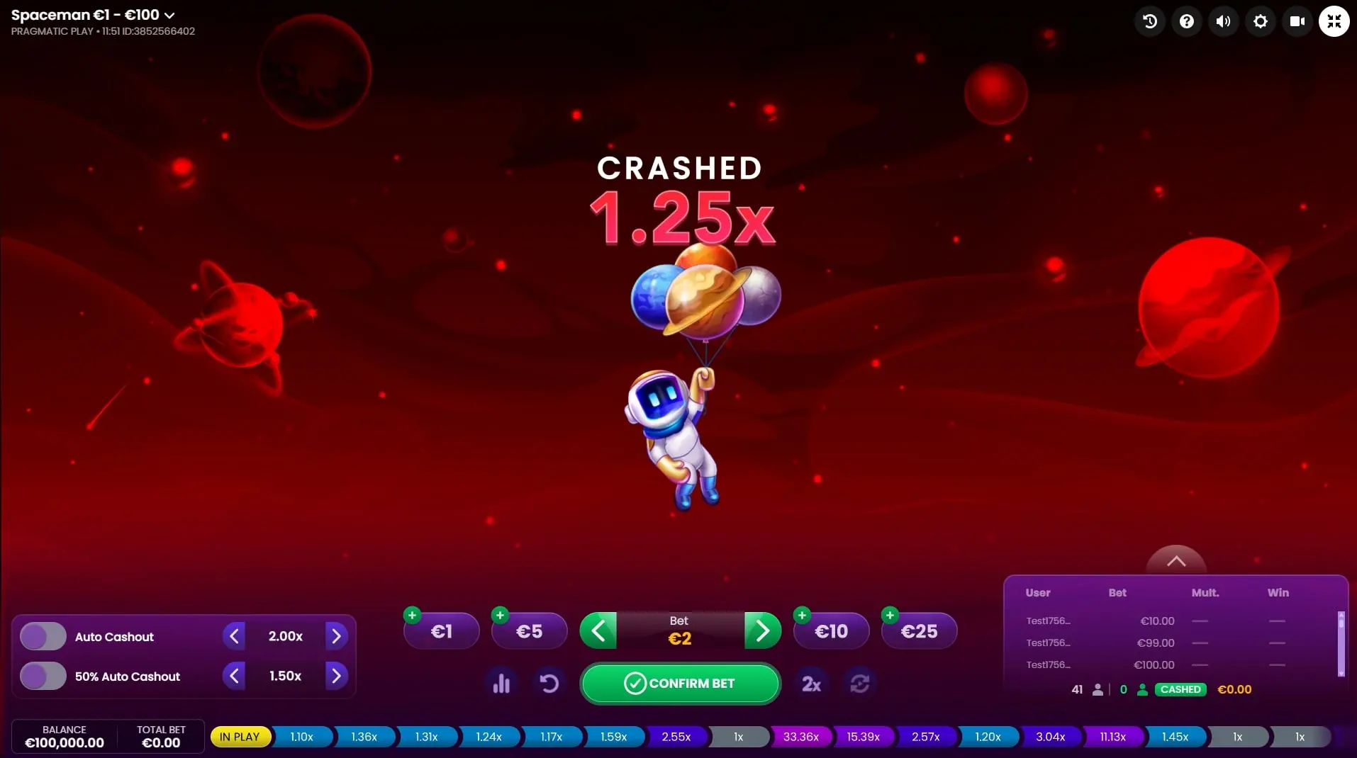 Spaceman gratis Webapuestas