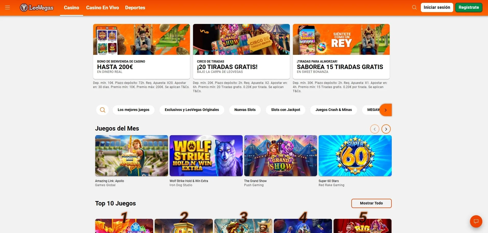bono de bienvenida de LeoVegas Casino para nuevos usuarios