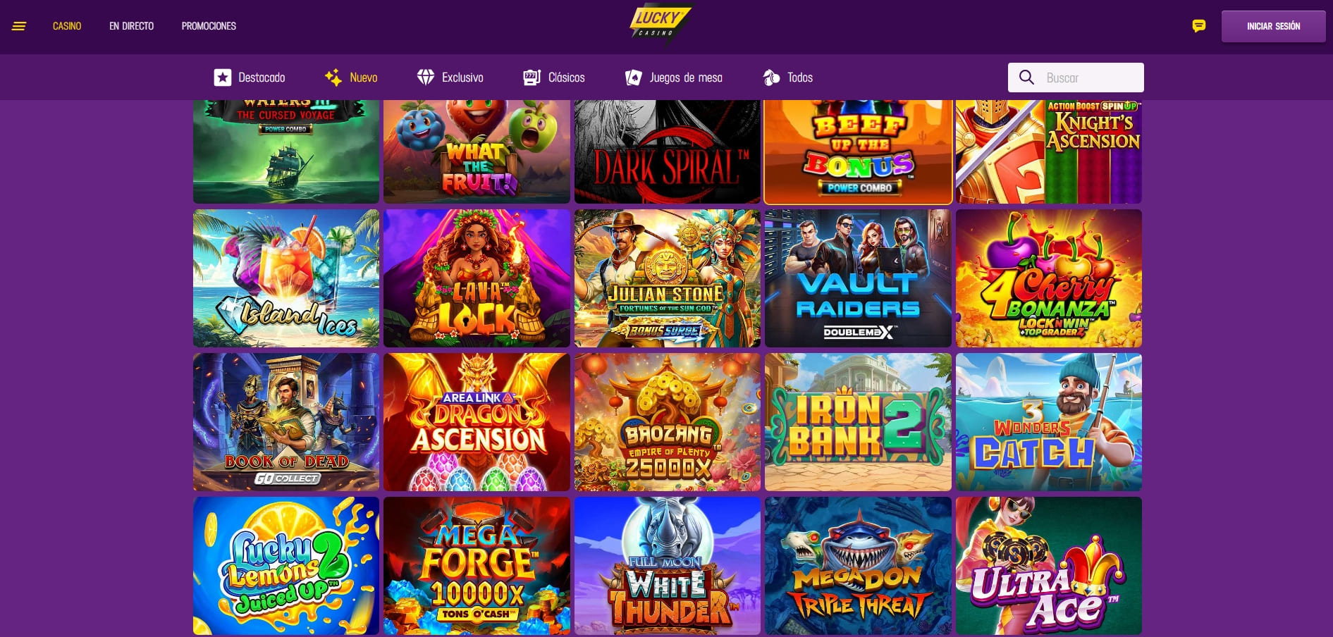 oferta de slots online en luckycasino