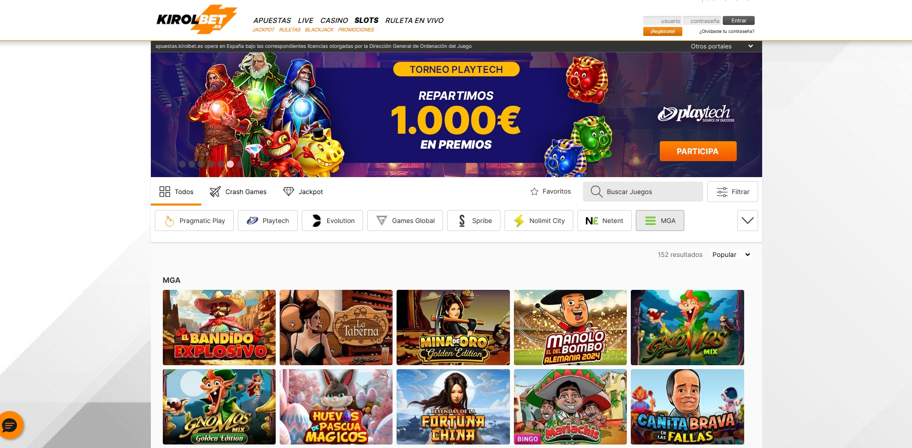 Las mejores tragaperras en Kirolbet