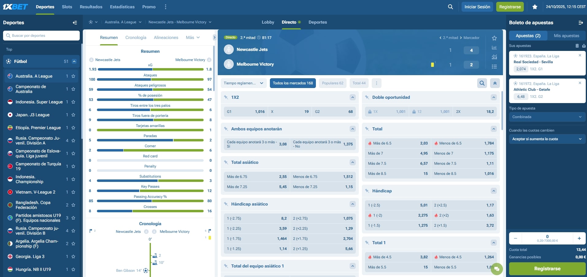 Apuestas deportivas 1xBet: cuotas top