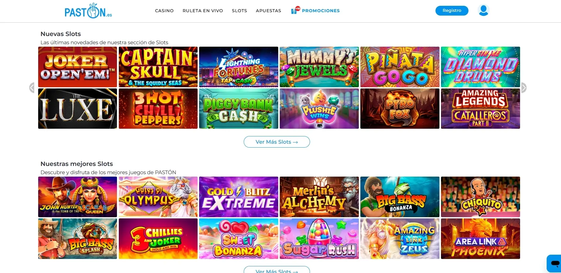 Juegos de Play'n GO en Paston casino