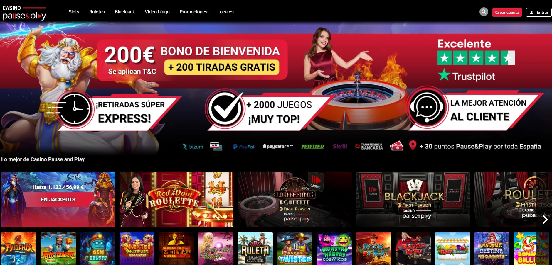 Pause and Play, uno de los nuevos casinos en España con bono sin depósito