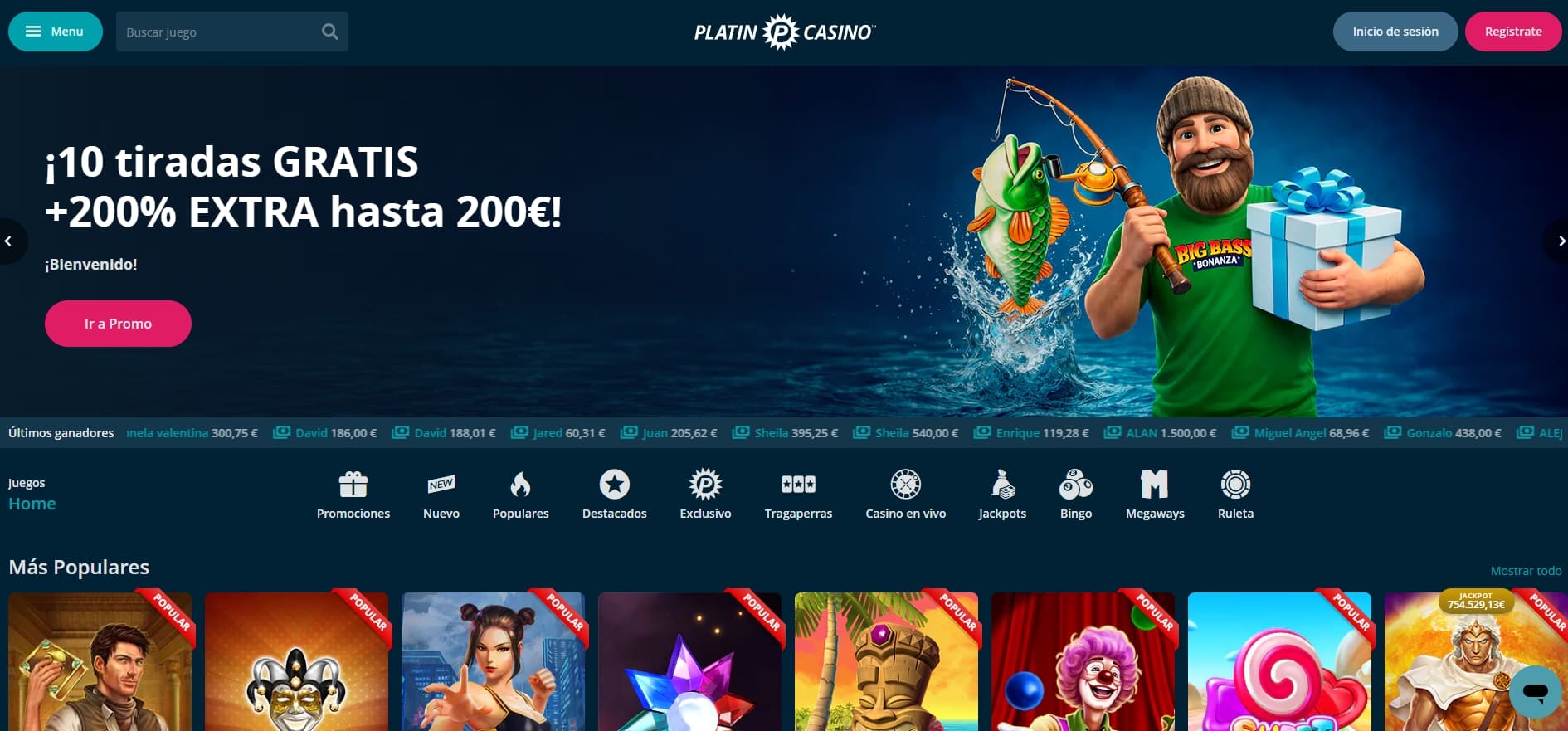 casino con bono de bienvenida platincasino