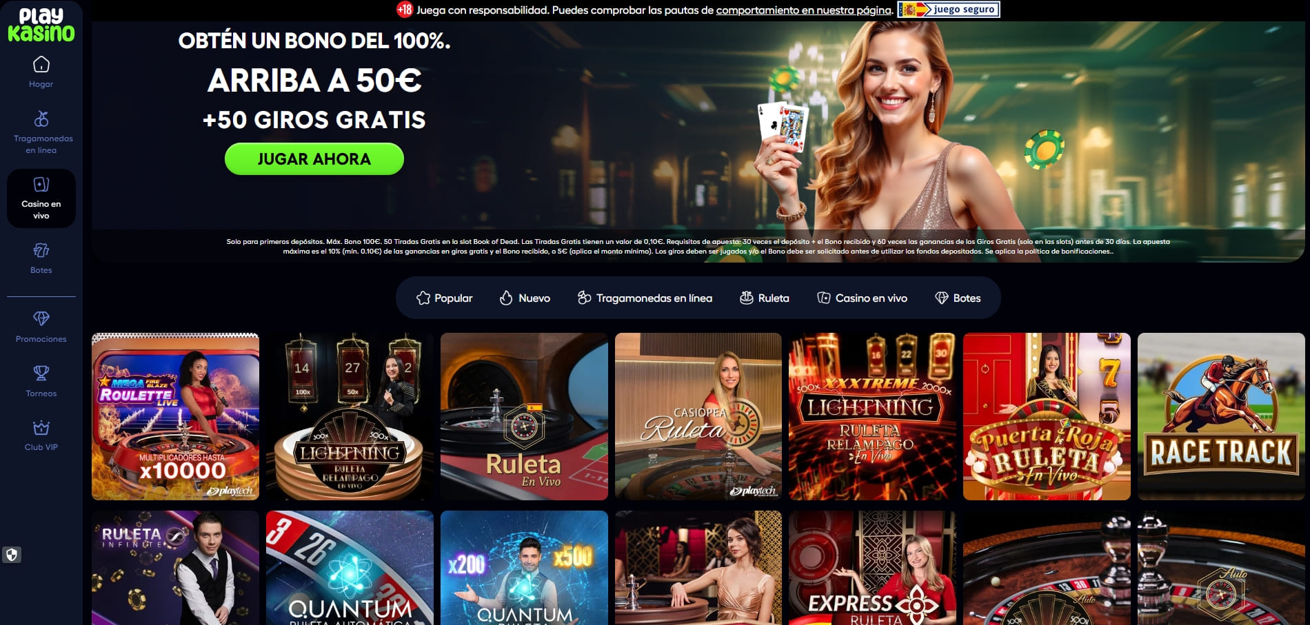 tragaperras y slots de PlayKasino con jackpots y juegos Megaways