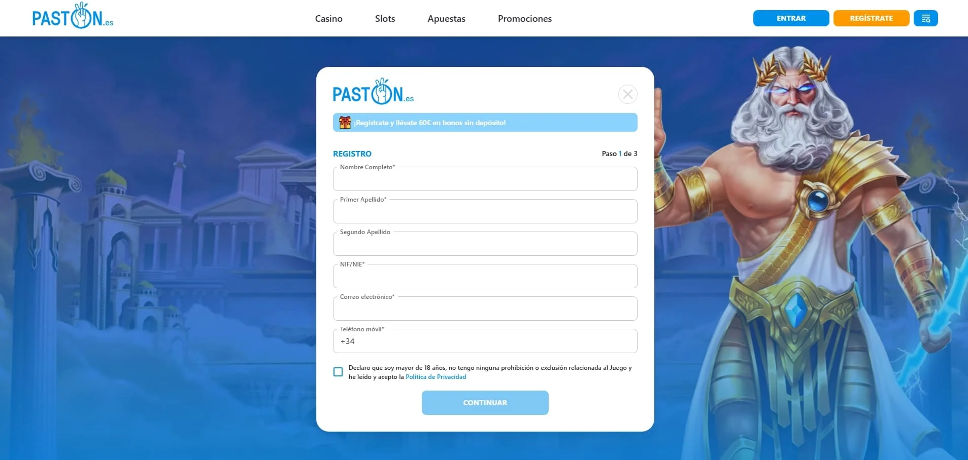 Pastón casino online confiable con licencia en España