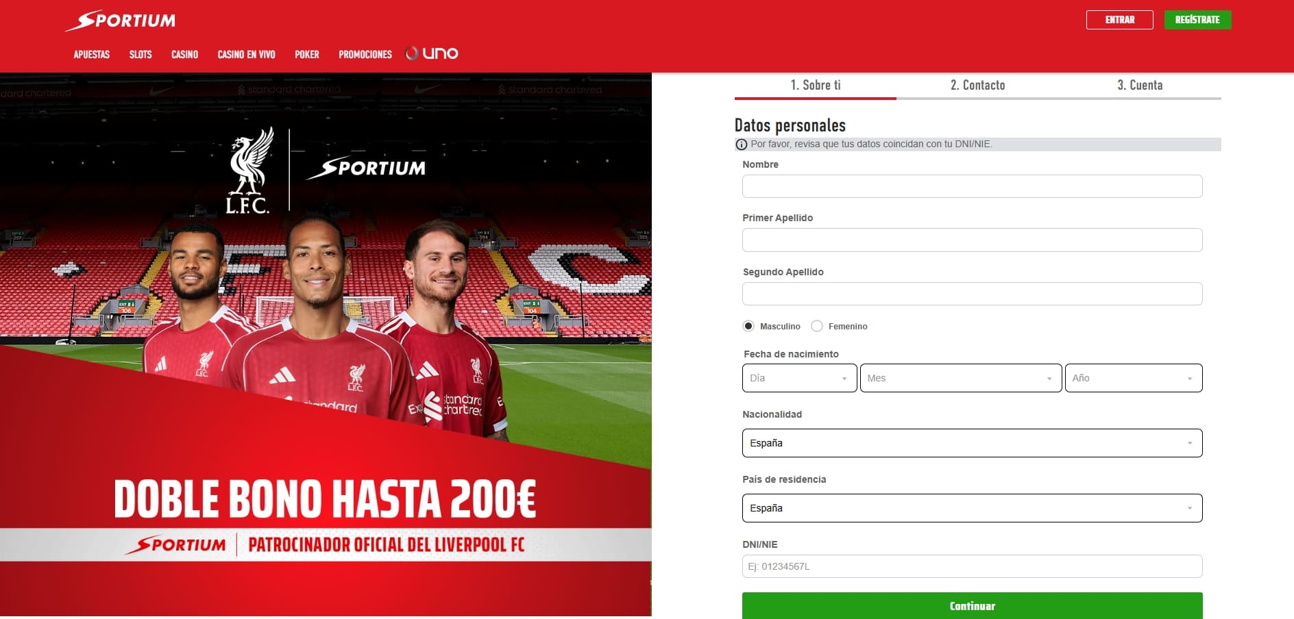 bono sportium apuestas nuevos usuarios