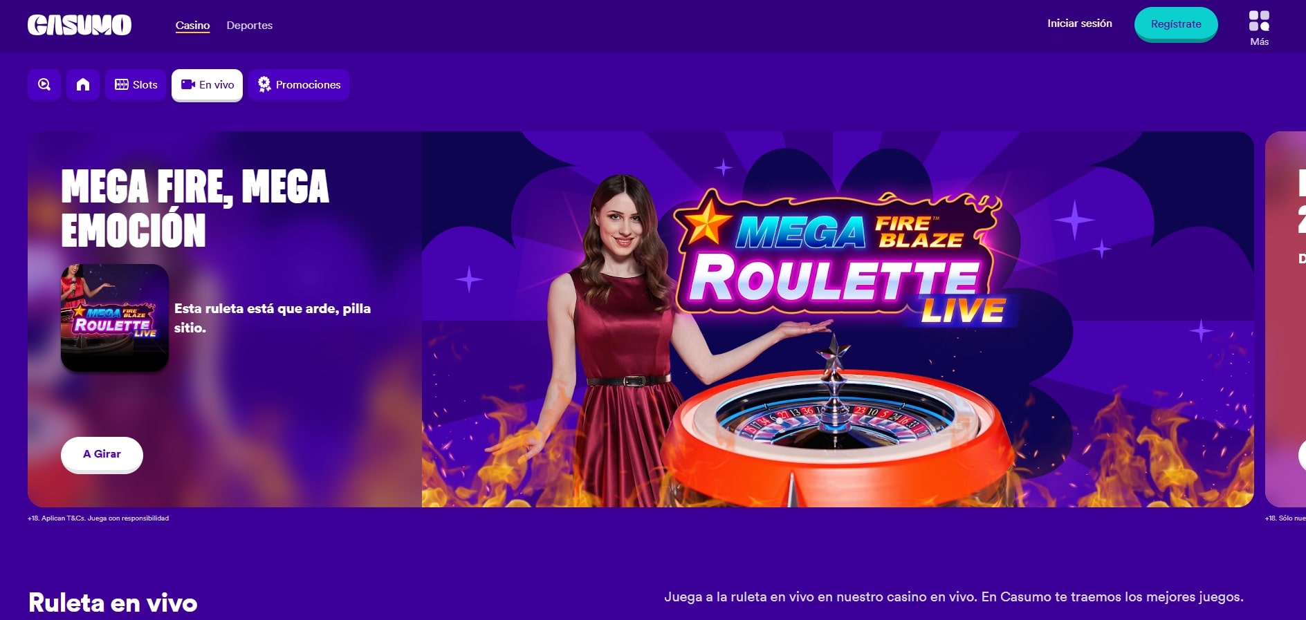 Las mejores ruletas en vivo en Casumo Casino