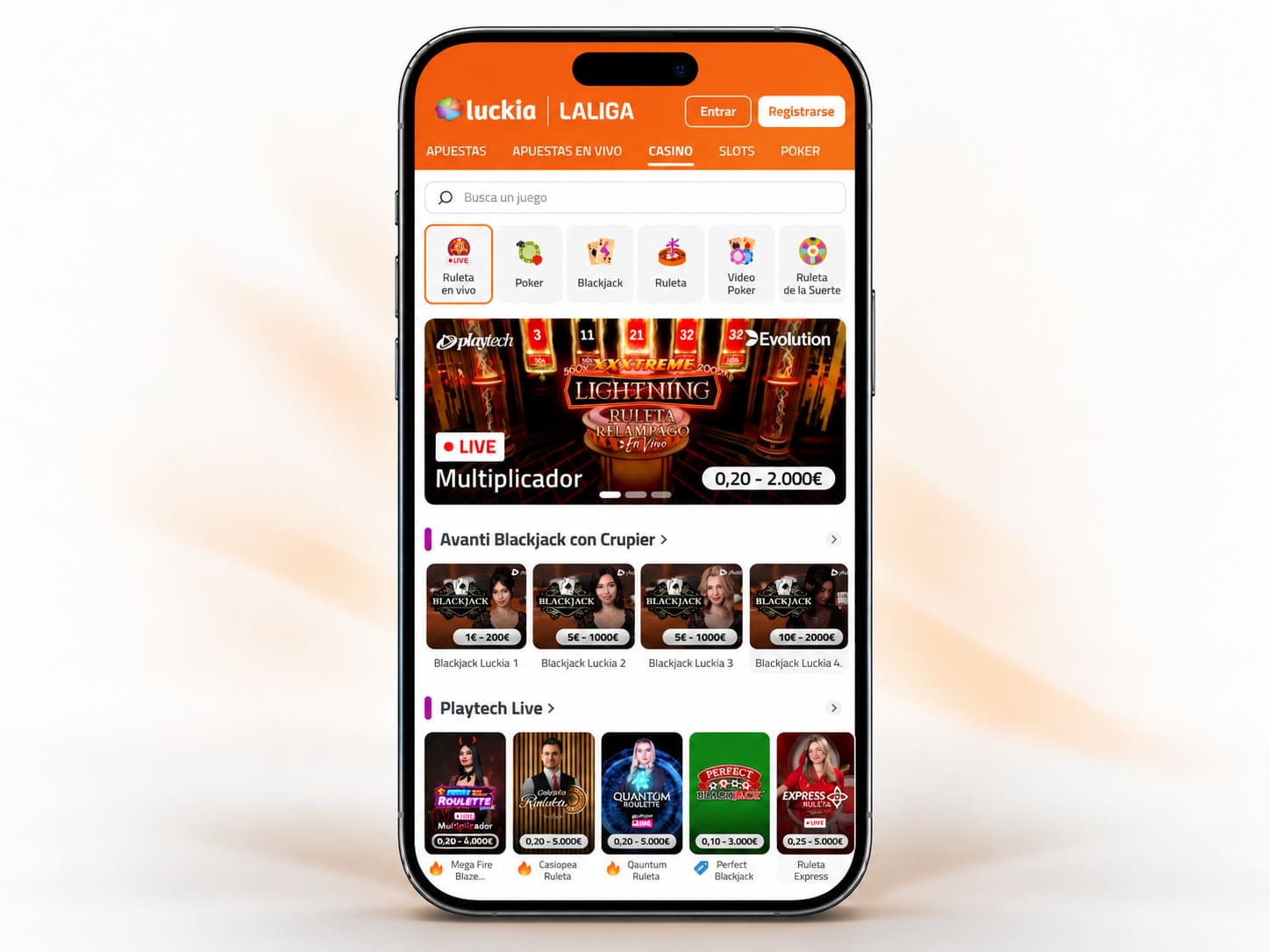 Casino en vivo de Luckia con ruleta y crupieres reale