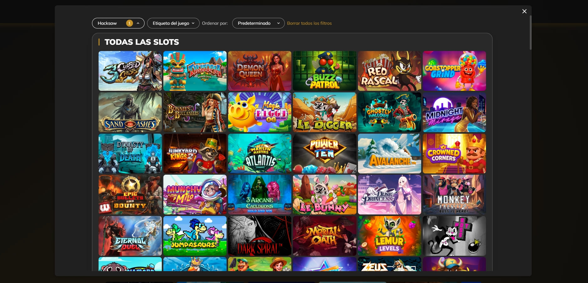 catálogo de slots en casinomarbella