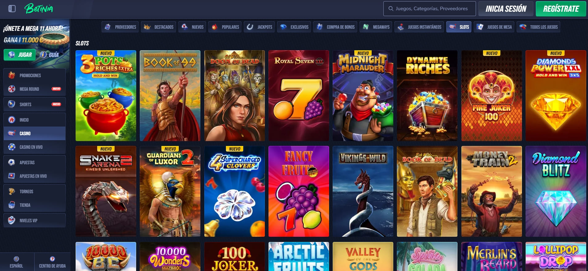Mesas de blackjack en vivo de Betinia con crupier real