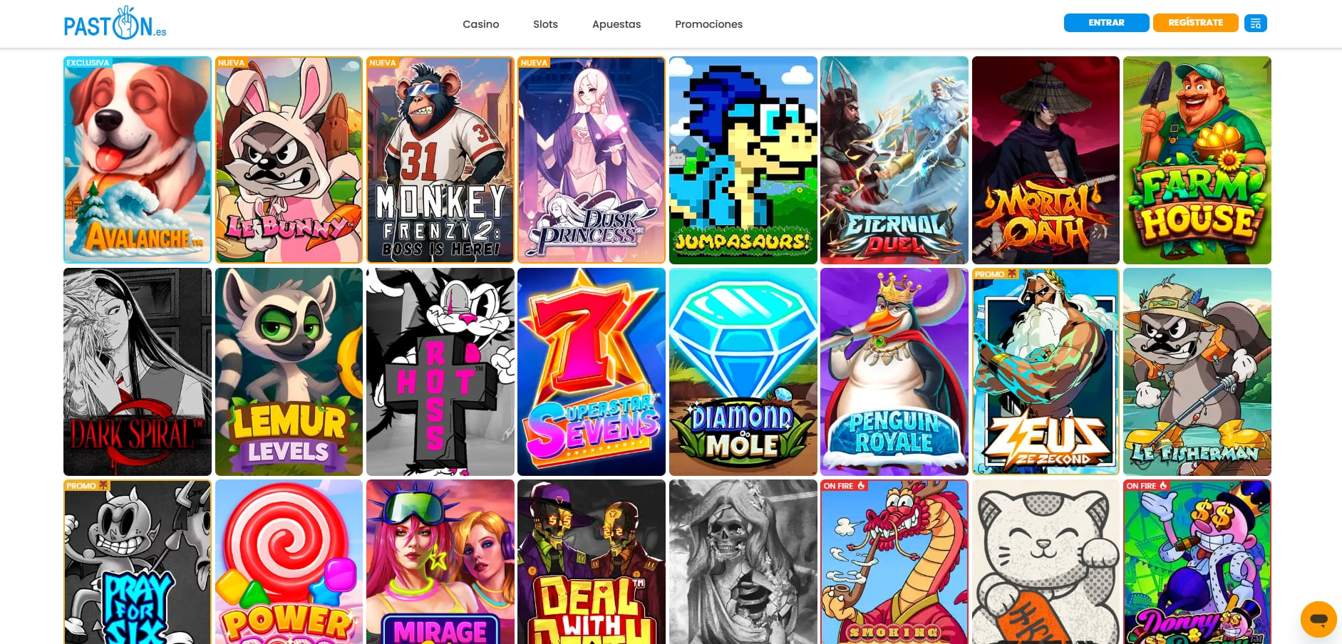 las mejores slots de paston casino