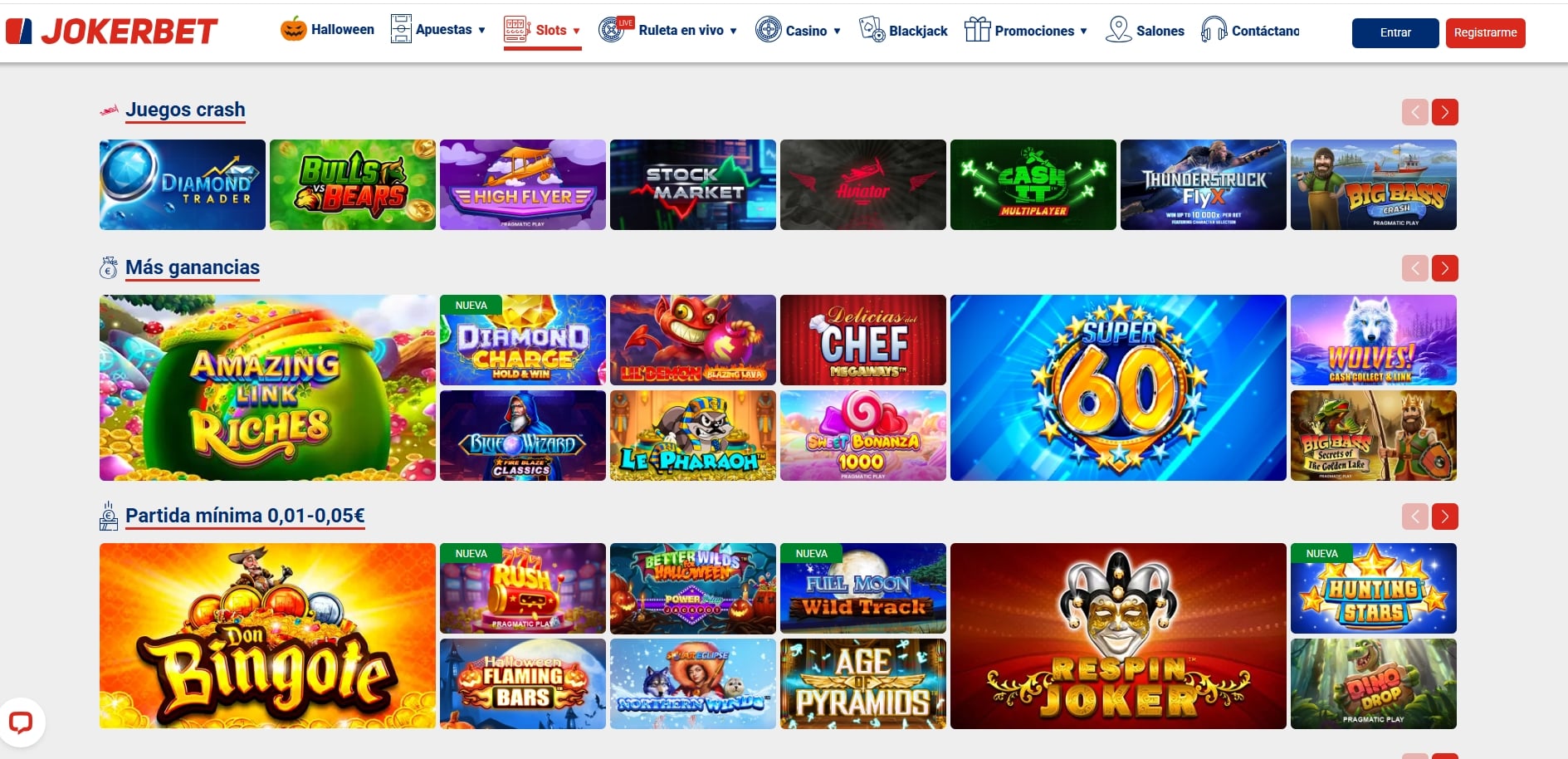 Tragaperras online JOKERBET: 3000 slots